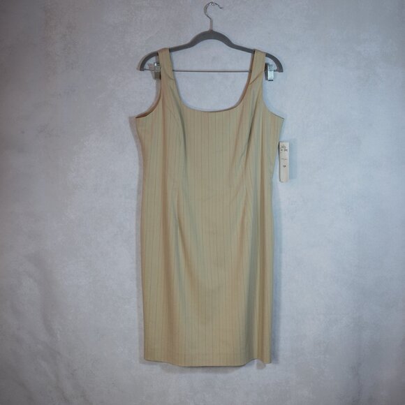 Jones New York Set Suit Dress and Blazer Jacket Striped Petite Tan Beige Size 12 - Picture 4 of 15